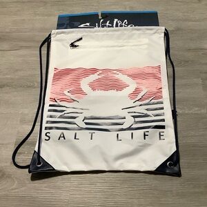 Salt life crab flag sinch drawstring backpack